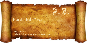 Hust Nóra névjegykártya